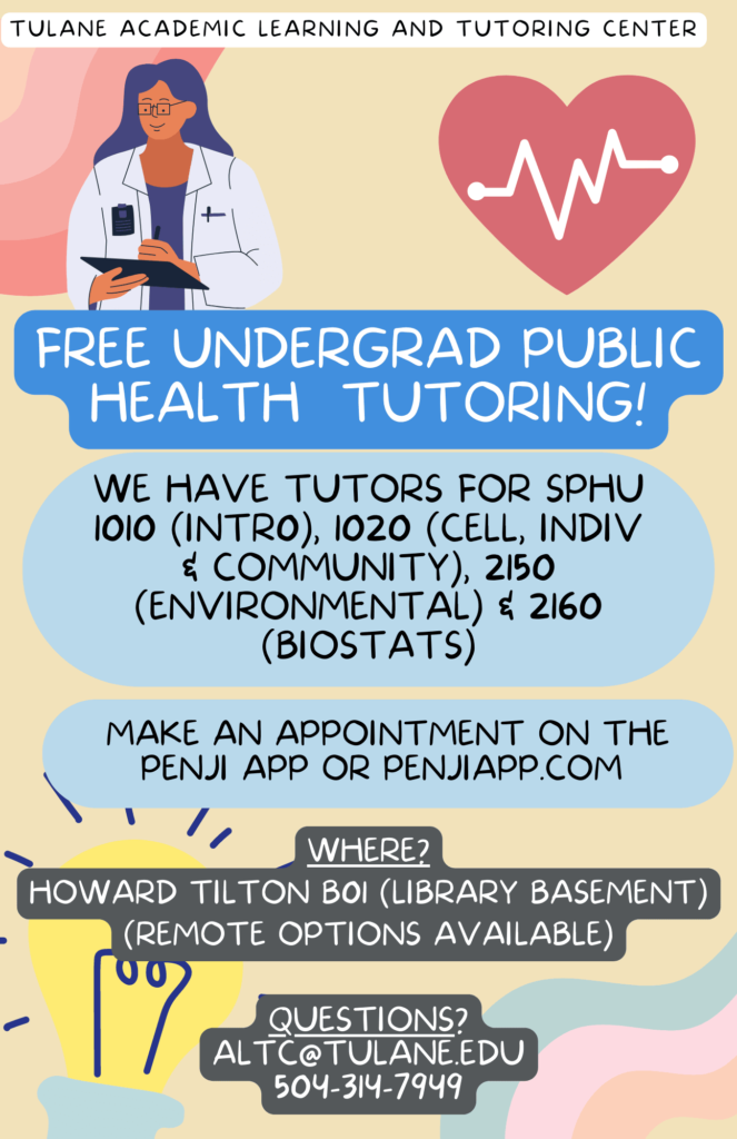 ALTC Public Health Tutoring Flyer