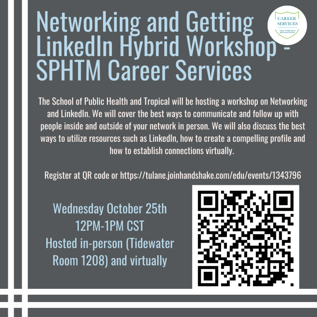 Networking and LinkedIn Workshop Flyer