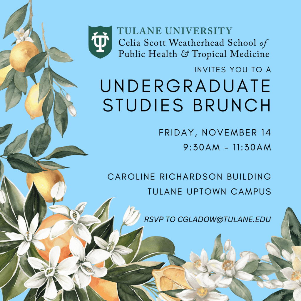 RSVP to cgladow@tulane.edu