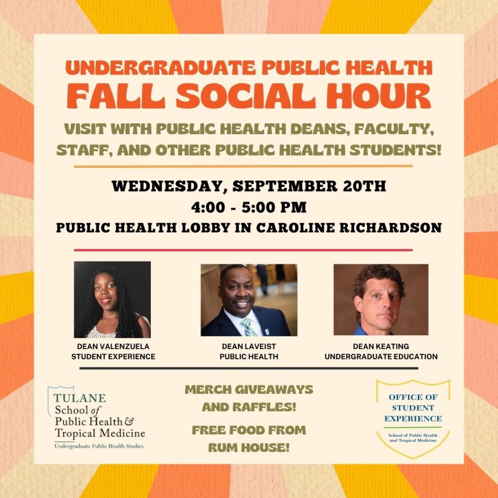 Fall Social Hour flyer with photos of the deans attending