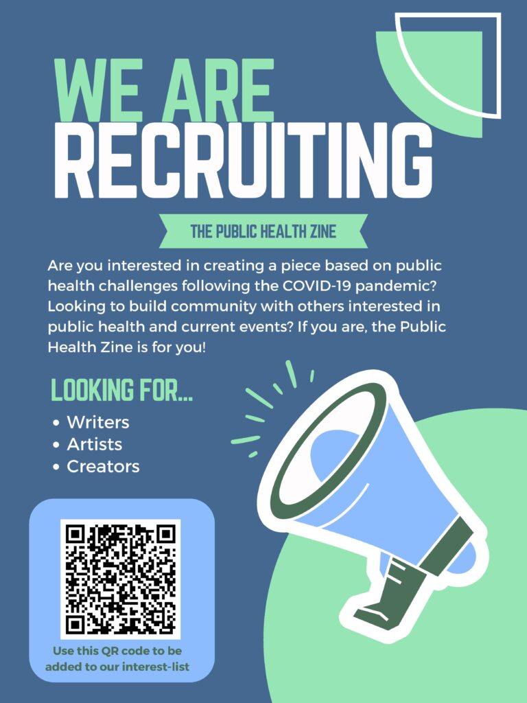 The Public Health Zine is recruiting writers, artists, and creators,