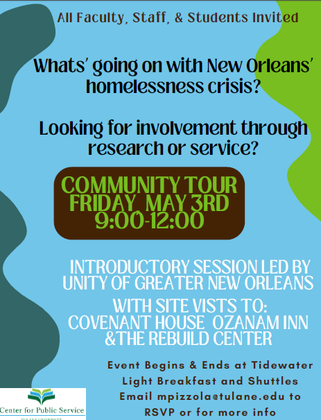 What's going on with New Orleans' homelessness crisis? Looking for involvement through research or service?