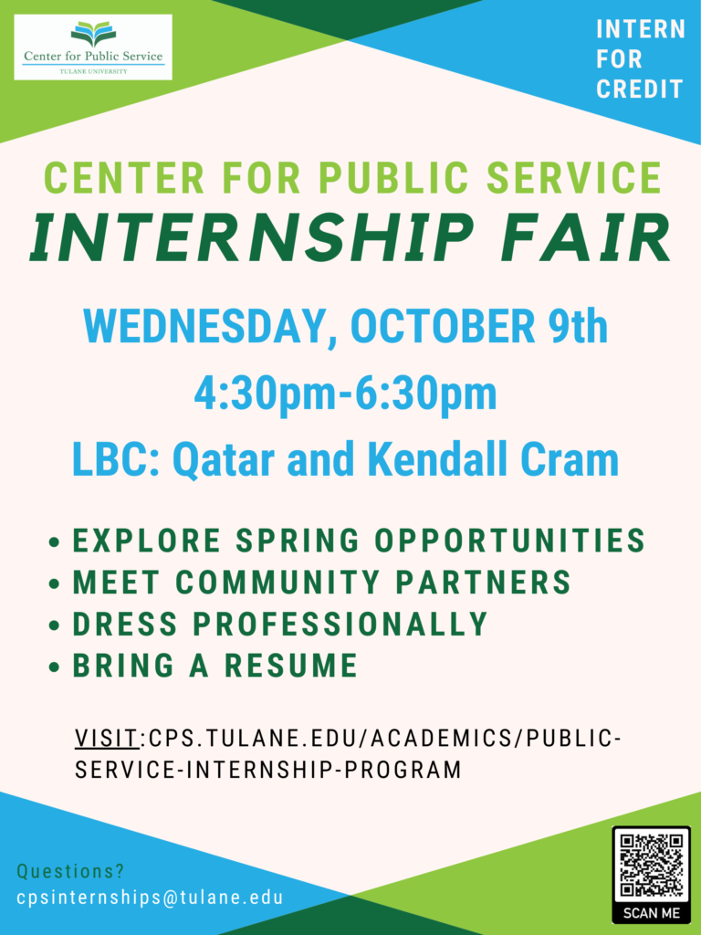 Questions? Email cpsinternships@tulane.edu